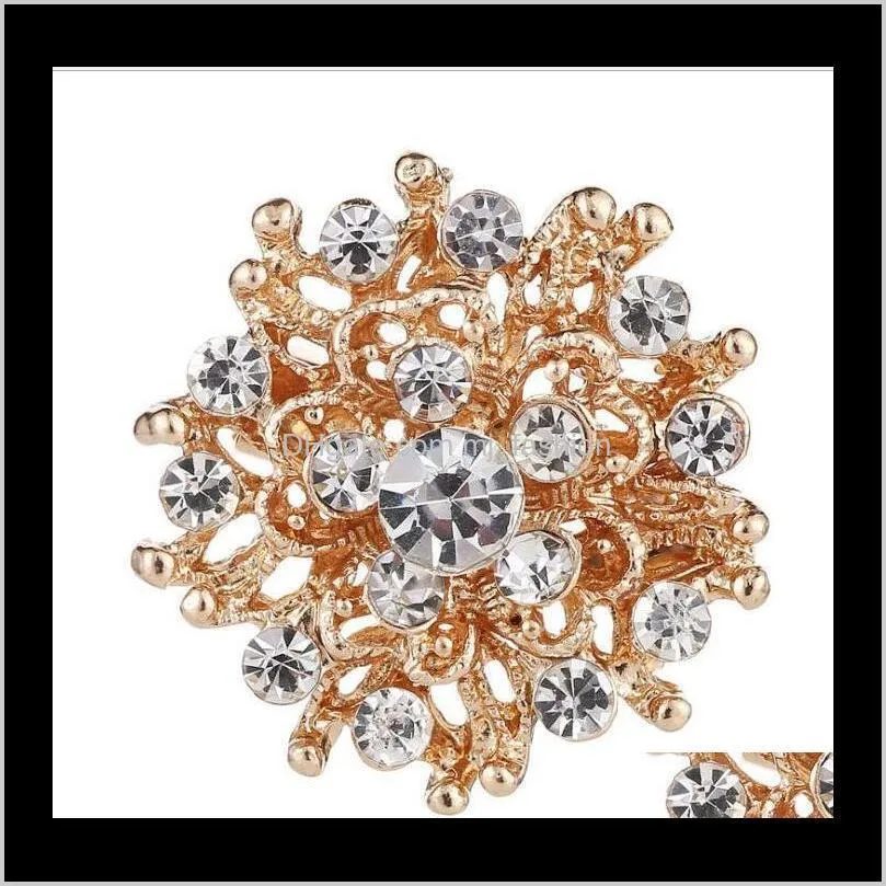 women lady accessories crystal circle flower interspersion breastpin wedding brooch 1139