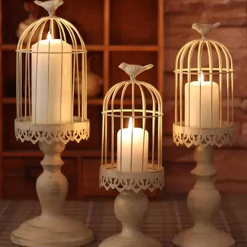 Держатели свечи Nordic Bird Cage держатель подсвечника для порта Velas свечи стойки стойки свечей ужин романтично