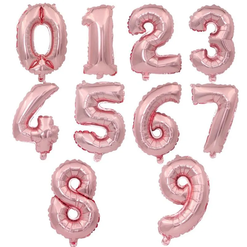 2021 nouveau 32 pouces hélium ballon à air numéro lettre en forme d'or argent ballons gonflables anniversaire mariage décoration événement fête fournitures