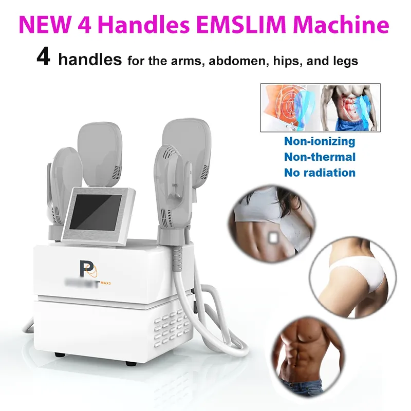 Portable 4 poignées EMslim EMT amincissant la machine Stimulation musculaire EMS combustion des graisses électromagnétique façonnant l'équipement de beauté