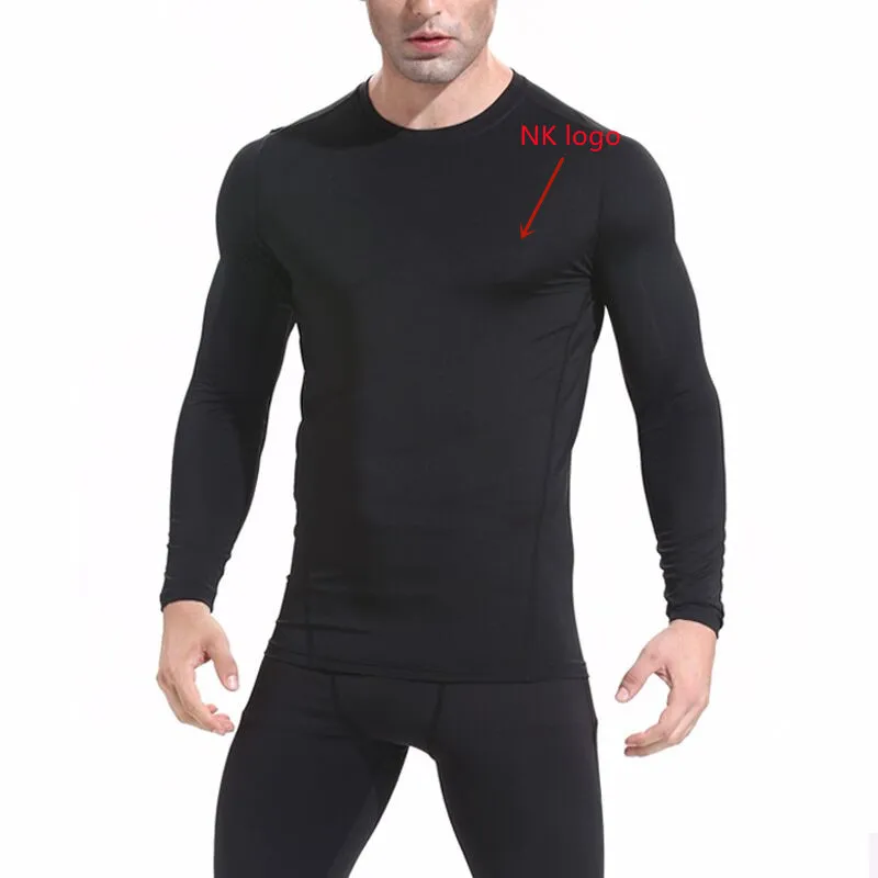 Mäns T-Skirtar Outdoor Quick-Torka Kompression Långärmad Sport Tight T-shirt Running Basket Breadable Fitness Tees