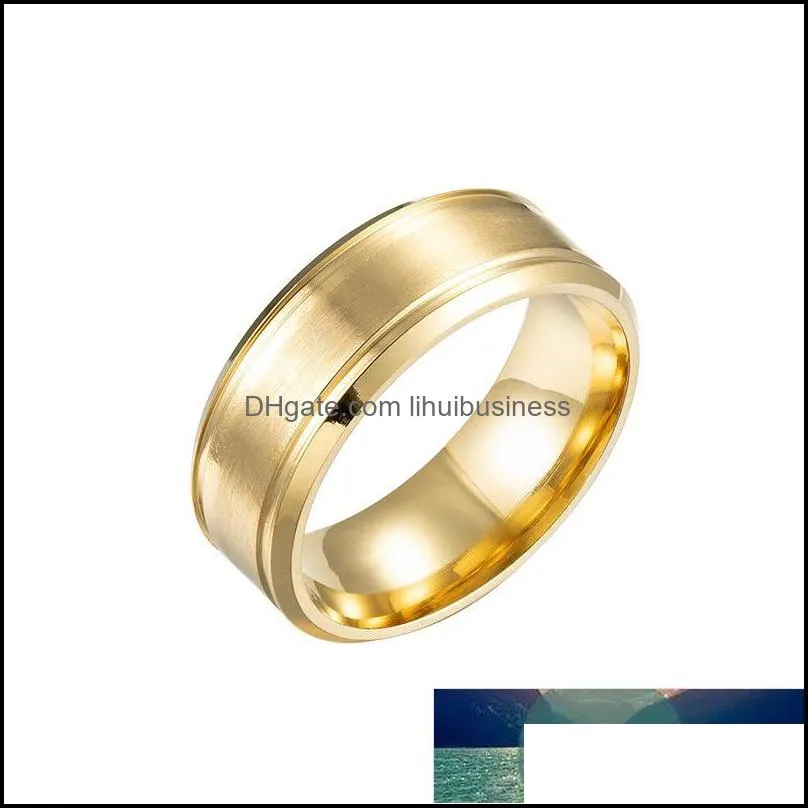 Men`s Ring 3 Styles Stainless Steel 8mm Wide Matte Double Beveled Simple Men`s Ring Factory price expert design Quality Latest Style Original