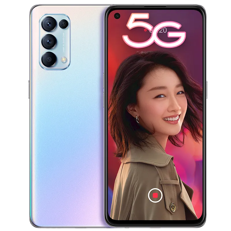 Oppo Reno5 K 5G الهاتف المحمول 8 جيجابايت RAM 128GB ROM Snapdragon 750g Octa Core 64.0MP AI 4300MAH الروبوت 6.43 بوصة كامل الشاشة بصمة الإصبع بطاقة الهاتف المحمول الذكية