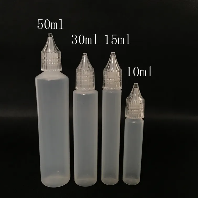 10 ml 15 ml 30 ml de reabastecimiento de reabastecimiento de reabastecimiento suave Contenedor de almacenamiento de aceite con tapa de cristal Lápiz de humo translúcido en forma de botellas de cebo largo