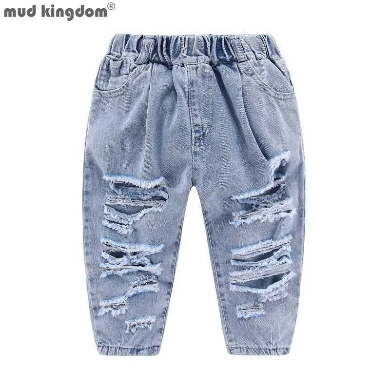 Fashionable Ripped Ankle Jeans For Kids White Denim Cropped Pants