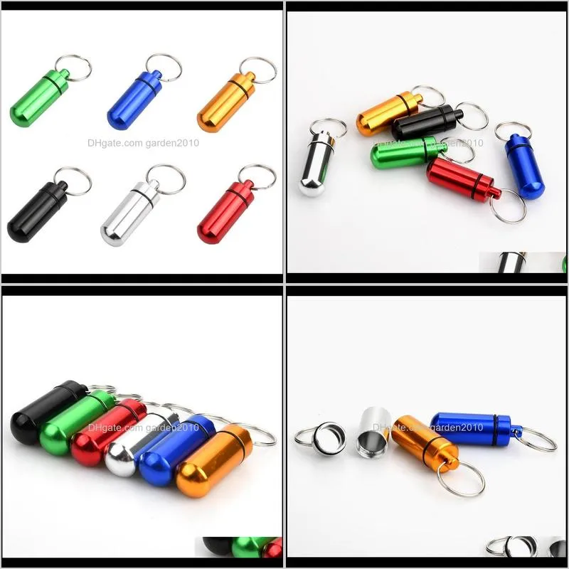 key holder aluminum waterproof pill box bottle holder container keychain key chain pill box jar storage 48mm*17mm stash wb3359