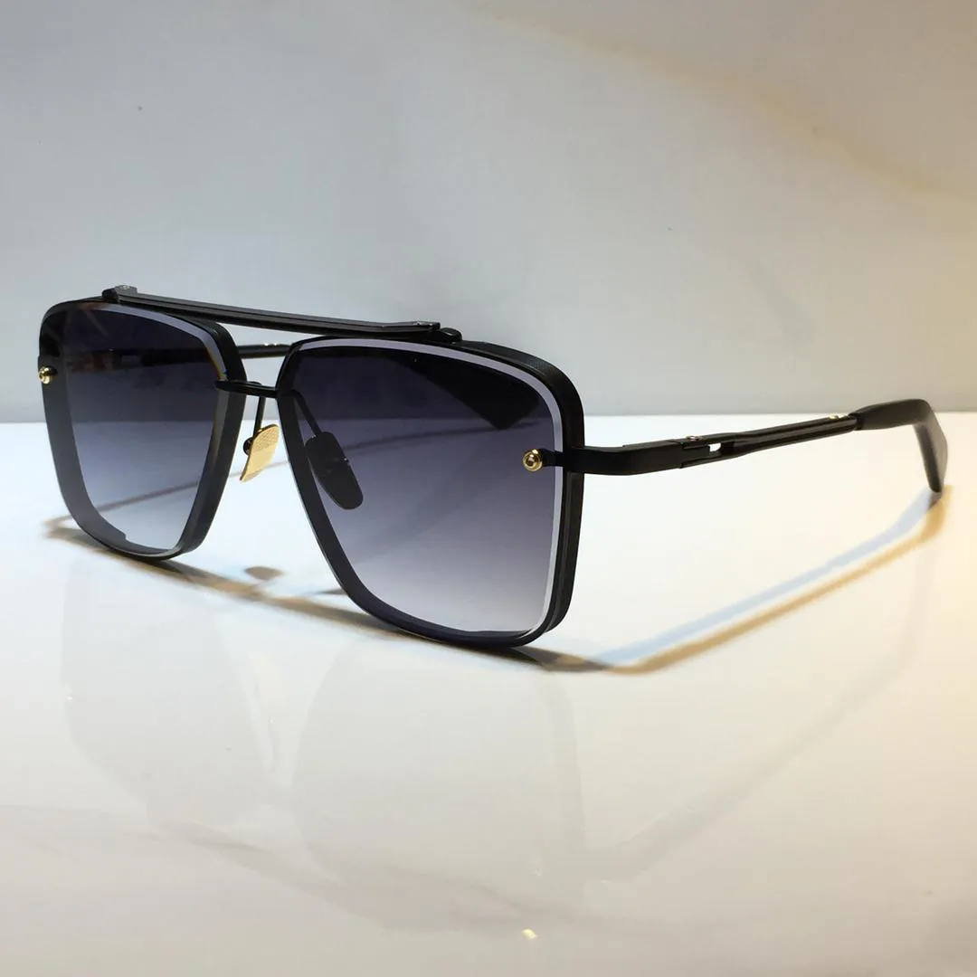 Hombres Modelo popular M Six Gafas de sol Metal Vintage Estilo de moda Sunglasses Square sin marco UV 400 Lens vienen con paquete de estilo clásico