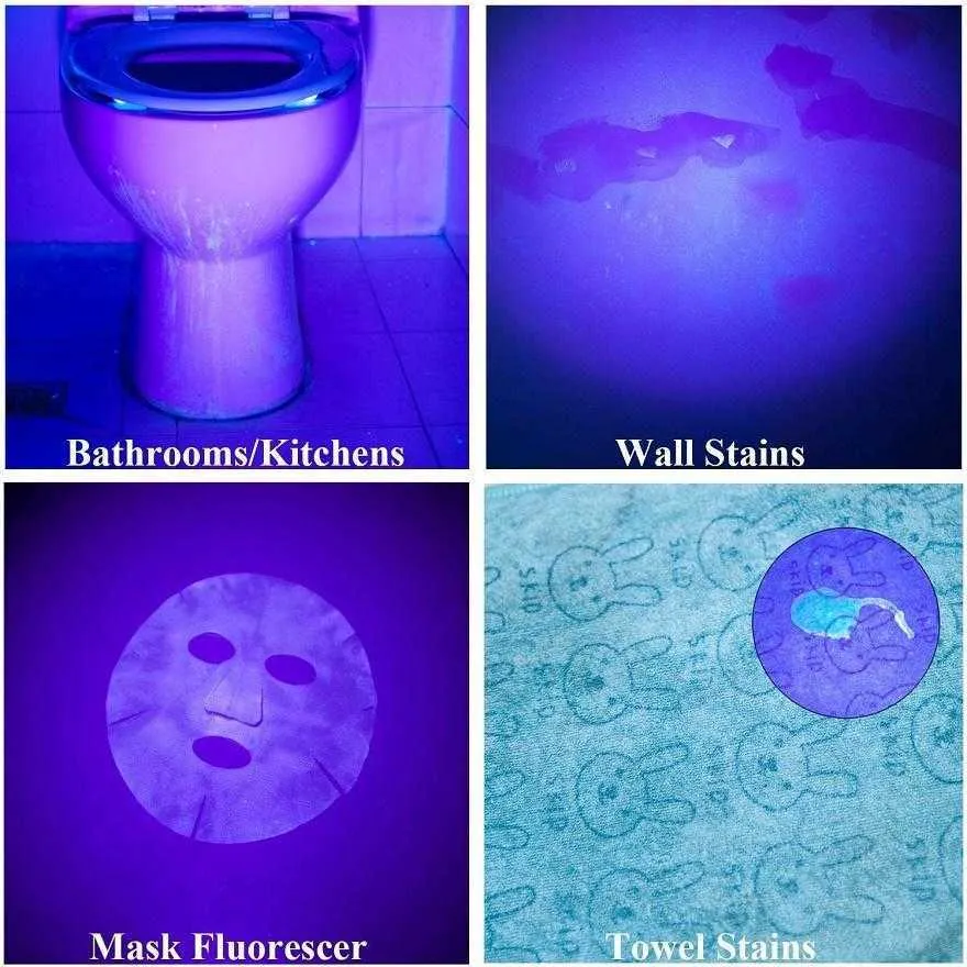 UV Led Ultraviolet Flashlight Lamp 51 Leds 395nm Ultra Violet Torch Light Blacklight Detector for Dog Urine Pet Stains and Bed Bug Fluorescent Scorpion 510Led