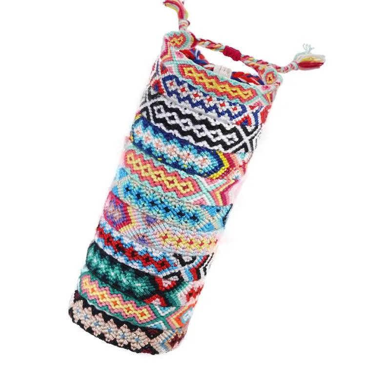 Bracelet d'amitié en coton couleur vent, tissage manuel, corde à main, Collision, terres étrangères, cravate à motif décoratif, 2021