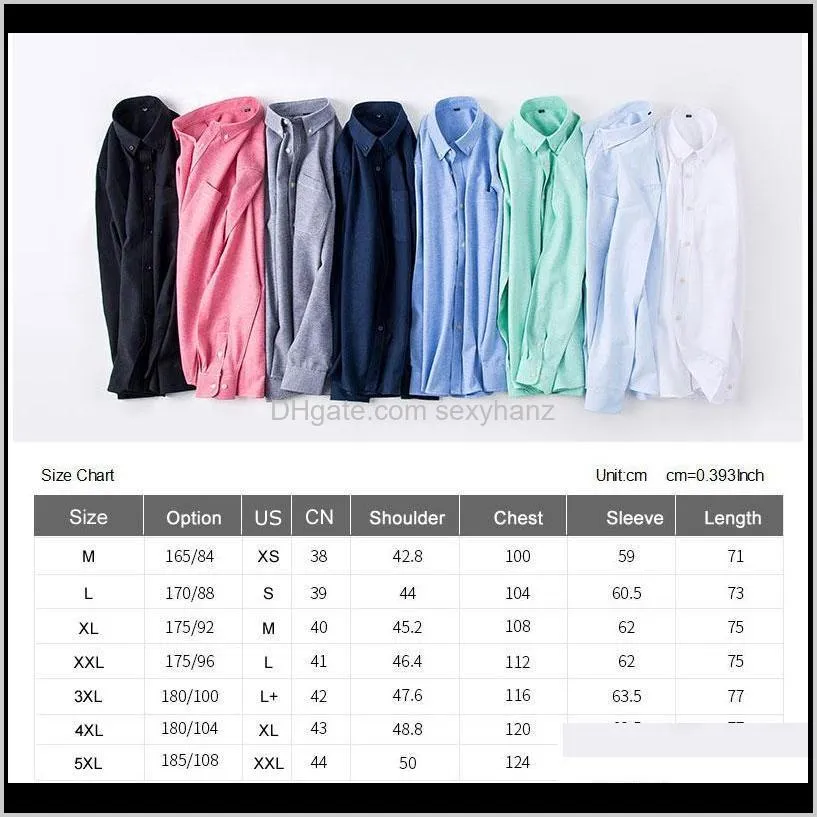 buttoned shirt 2020 new oxford fabric 100% cotton shirt mens long sleeve business casual slim fit excellent comfortable 5xl1