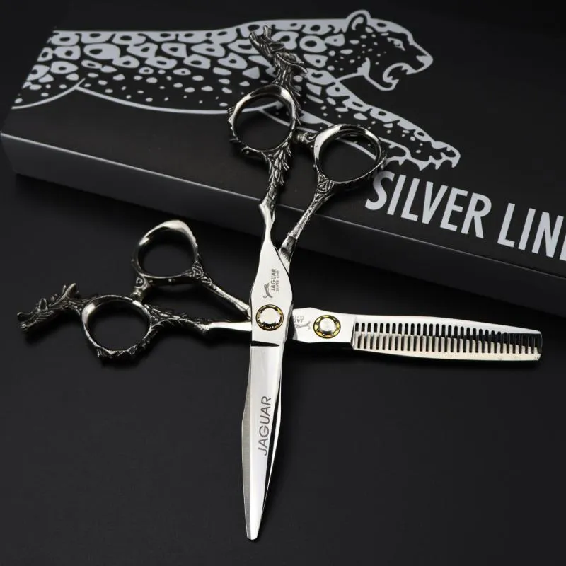 Hair Scissors JAGUAR Original Box 6 0 Inch Leopard Type Long Handle High Quality Professional Hairdressing For Haircut Salon304N