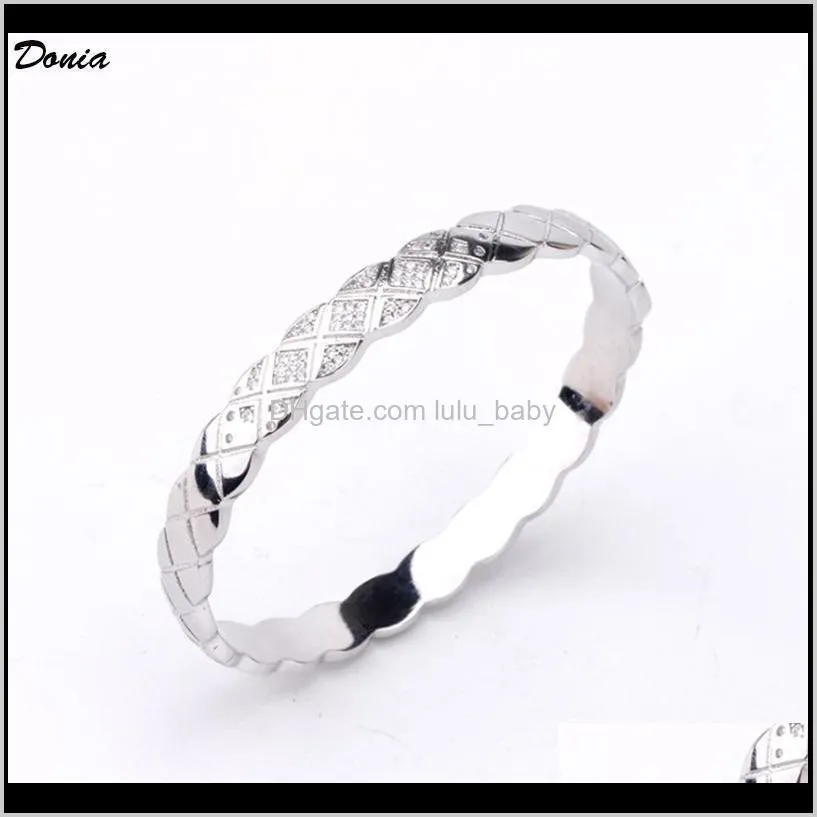 donia jewelry tri color electroplating exaggerated diamond micro inlaid zircon bracelet personality european and american designer