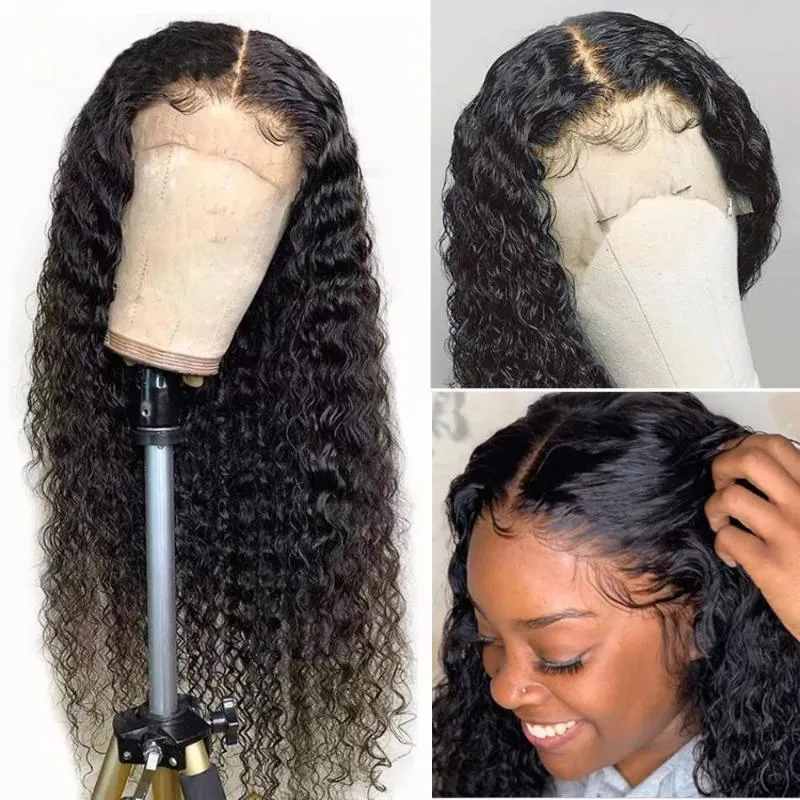 Lace Wigs 13X1 T Part Wig Brazilian Kinky Curly Closure Front Human Hair For Women Remy Wi240H