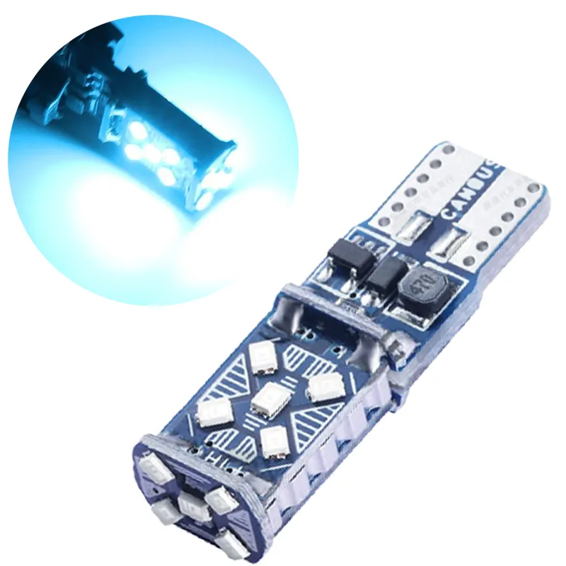 20 Pcs/Lot bleu glace T10 W5W 2016 15SMD Canbus sans erreur ampoules LED pour lampes de dégagement voiture intérieur dôme lumières large tension 12 V 24 V