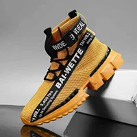 Large autumn and winter high top socks casual breathable sports trendy running large size board shoes men`s