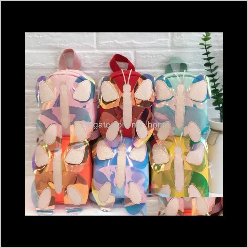 30Pcs Fashion Kids Pu Butterfly Decoration Backpack Mix Color Zipper Shoulder Dl5Xh Backpacks 63X7O