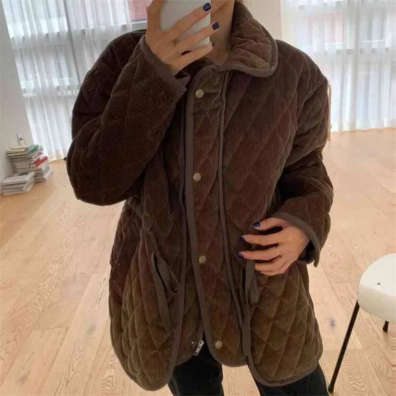 Vinter kvinnor kappa varm casual jacka kvinnlig försäljning lösa koreanska chic outwear eleganta streetwear toppar 210525