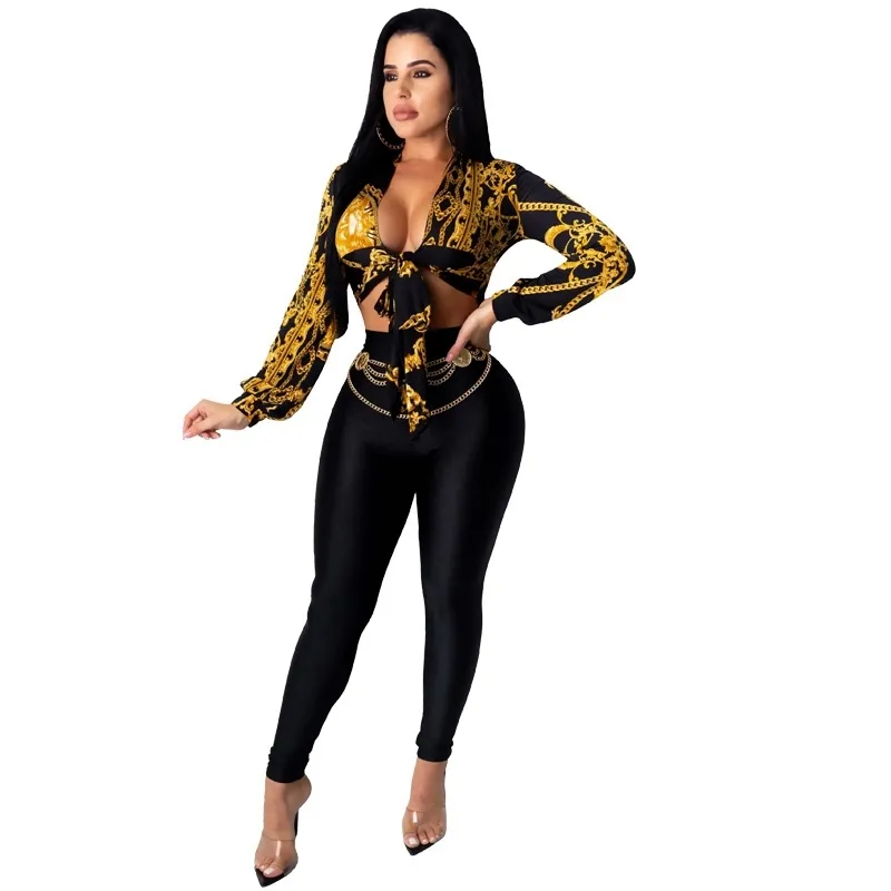 Sexy dois peça roupas para mulheres clube de verão vestuário desgaste camisa de roupa de colheita de topo e calças conjunto bodycon 2 peça conjuntos de correspondência x0428