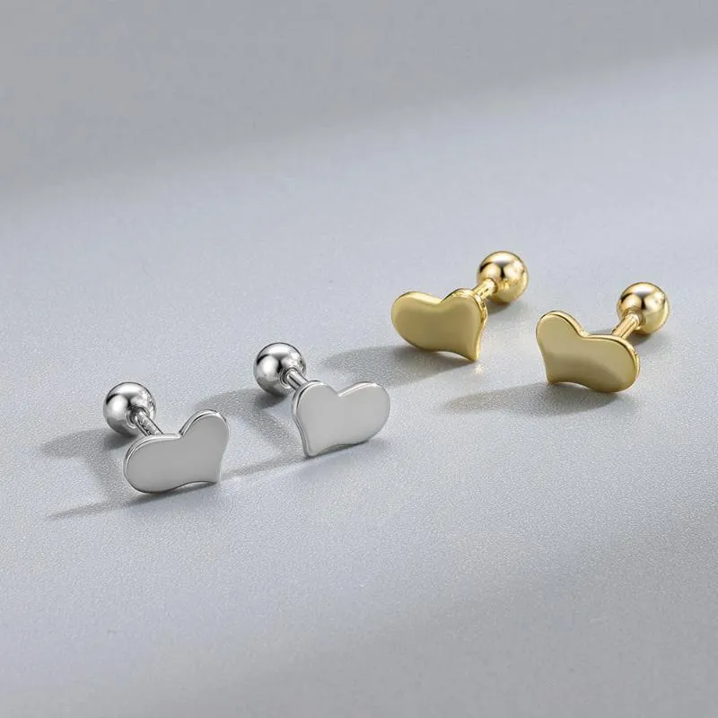 Stud Fashion Bonito Coração Do Parafuso Brincos Para As Mulheres Crianças Crianças Minimalista Trago Piercing Aço Inoxidável Orelha Jóias