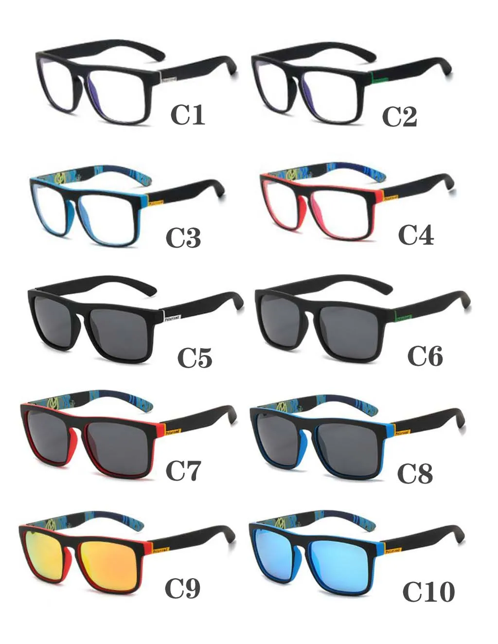 Letnie okulary przeciwsłoneczne spolaryzowane okulary przeciwsłoneczne dla mężczyzn Man Fashion Beach Cylch King King Traveling Fishing Eye Polaryzujące okulary Goggle Square