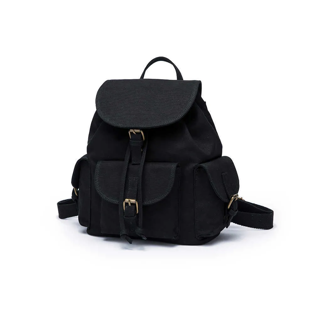 Canvas Japonês Estudante Selvagem Schoolbag Doce Bonito Simples Ins Boca de Boca de Boca Do Ombro Saco Feminino Q0528