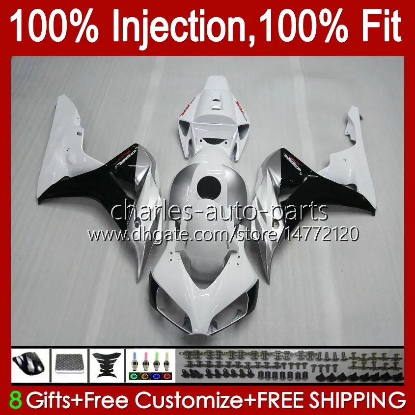 Injektionsformmissor för Honda CBR 1000 RR CC Silver White Blk 1000RR CBR1000RR 06 07 Kropp 59NO.69 100% FIT CBR1000 RR 1000CC 2006 2007 CBR1000-RR 06-07 OEM KODAYWORK KIT