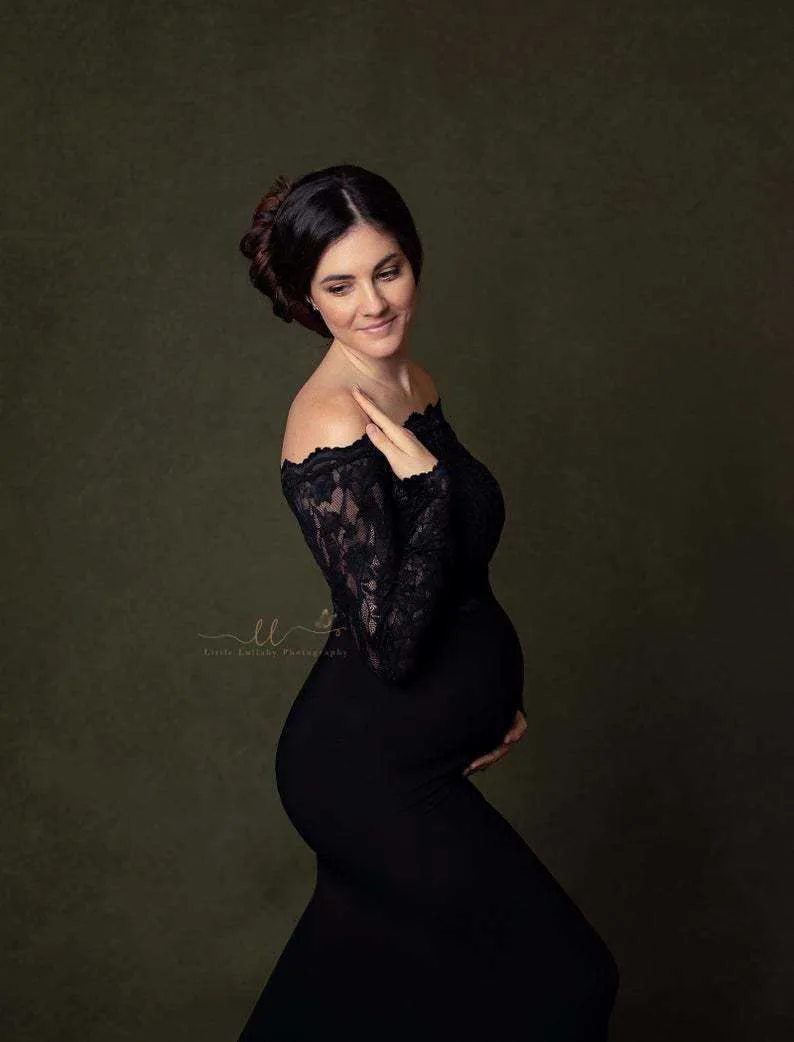 Sexy Lace Maternity Dresses For Photo Shoot Maxi Pregnancy Gown Long Pregnant Women Dress Photography Props For Baby Shower 2020 (2)