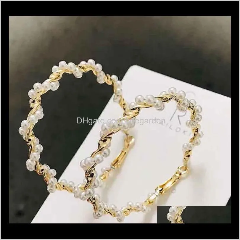 jewelry pearl hoop earrings large measle circle round earrings simple classic for women hot fashion