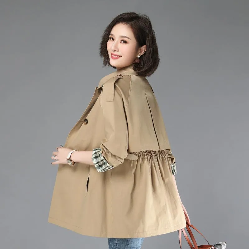 Женщины женские пальто среднего длинного маленького человека 2021 мода мода корейский рыхлый мать пальто женщин тонкий весна и осень 906