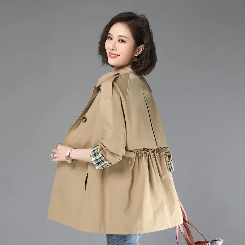 Women's Trench Coats Medium Long Little Man 2021 Mode ins Koreaanse Losse Mother's Jas Dames Dunne Lente en Herfst 906