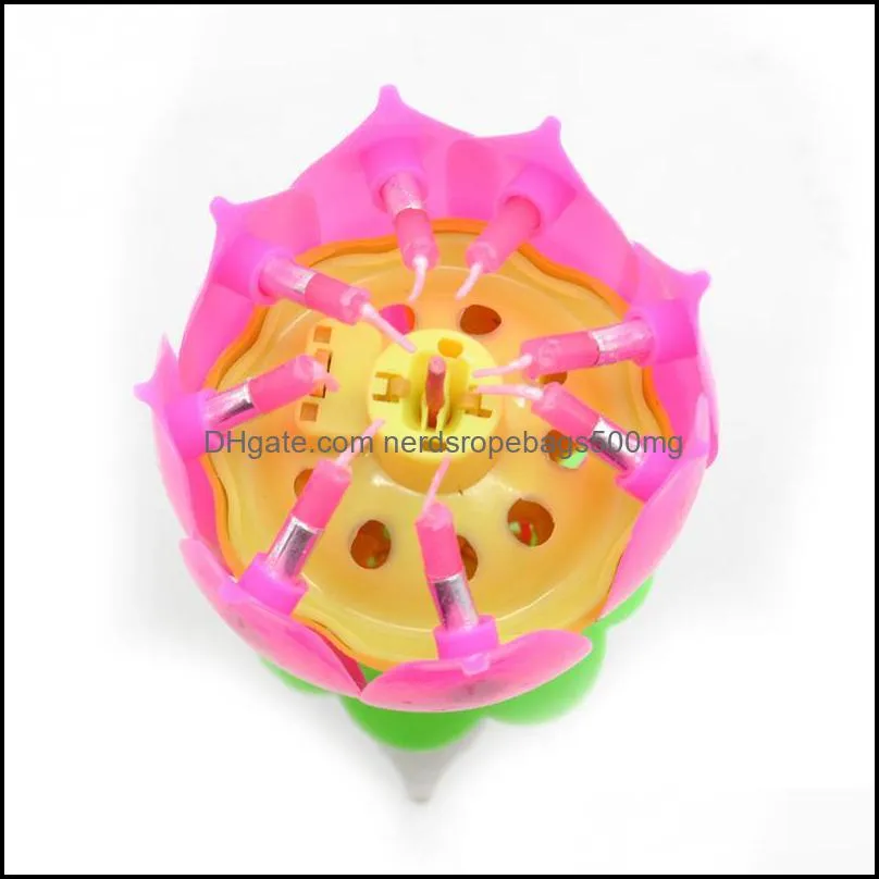 Lotus Flower Candle Single-layer Music Candle Lotus Candles Birthday Candle Party Cake Music Sparkle Cake candles