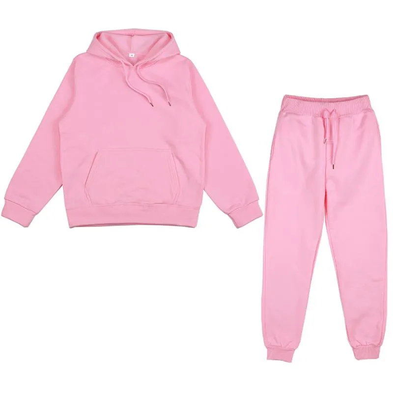 Gym Clothing 2021 Spring Autumn Women Tracksuit 2 Pieces Set Oversize Hoodies Sweatshirt And Jogging Pants Sport Suits Solid Run Sportswear