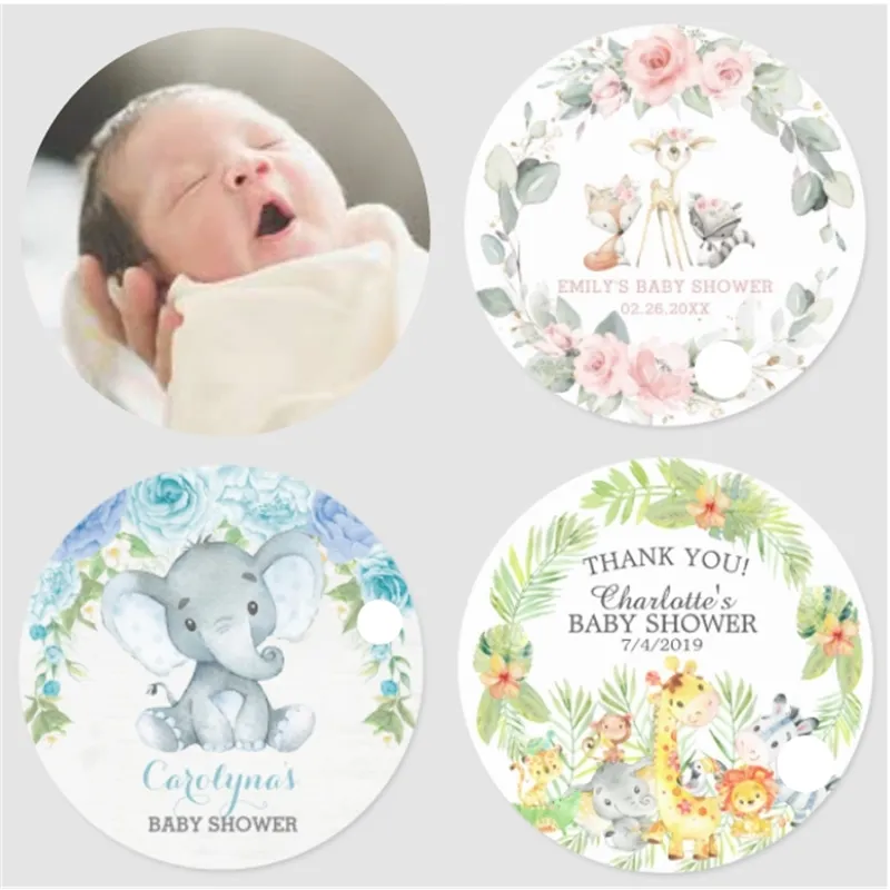 100 Battesimo personalizzato Baby Shower Sticker Decorazione per feste Gender Reveal Prima Comunione Boy Girl Battesimo Imballaggio Lables 210610