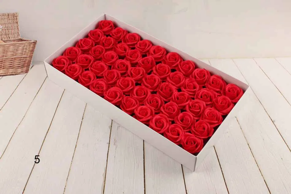 New Year Soap Flower 6cm Artificial Roses High Grade Box-packed Romantic Valentine`s Day Gift Wedding Flowers Free ship