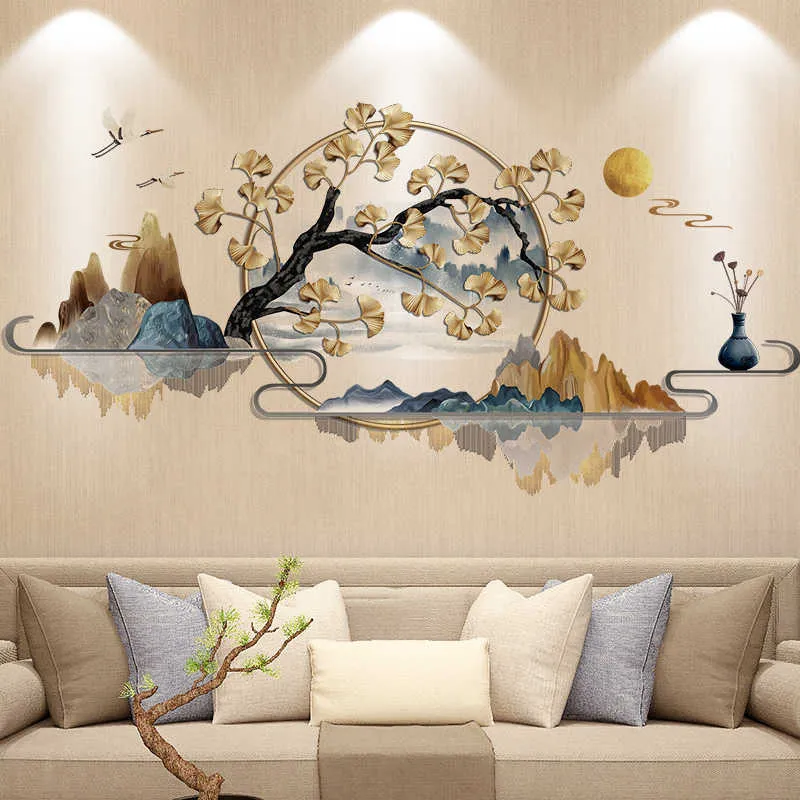 Décalcomanie murale en vinyle arbre généalogique blanc avec oiseaux