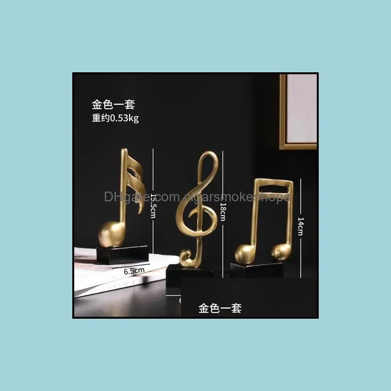 3Pcs Modern Creative Light Luxury Musical Note Decoration Shop Music Room Desktop Art Fashion Decoration Crafts Furnishings