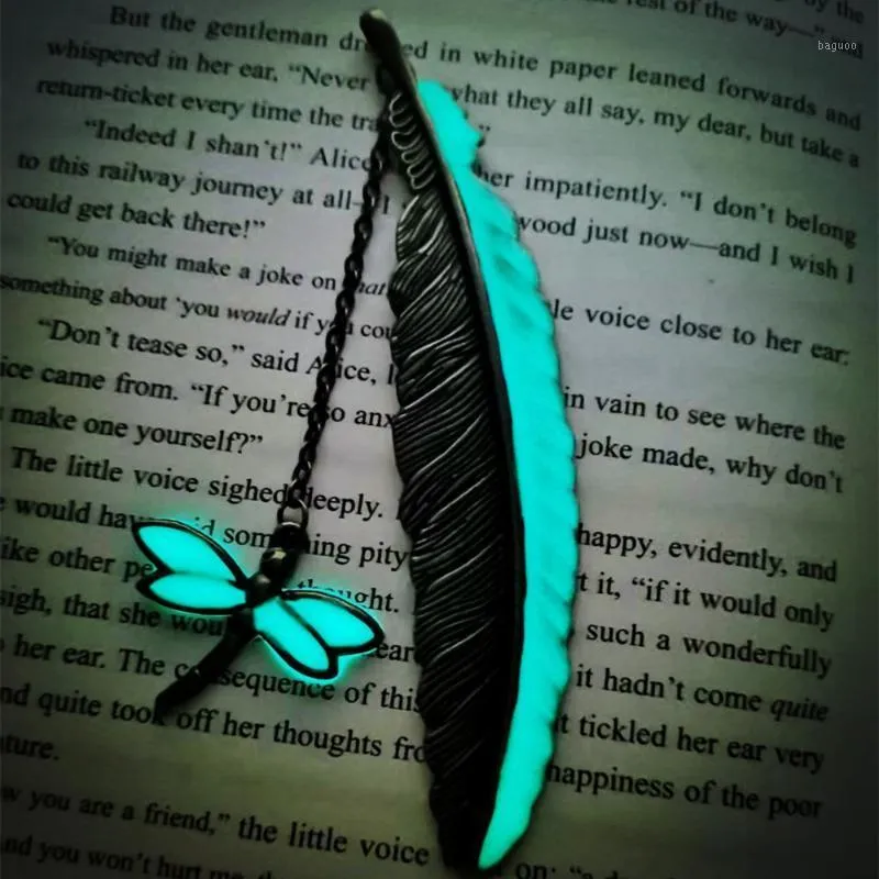 Bookmark 2022 Creative Creative Create Luminous Metal Chefle Bookmarks Dragonflies Butterflies Book Marks для школьных домашних офисных читателей