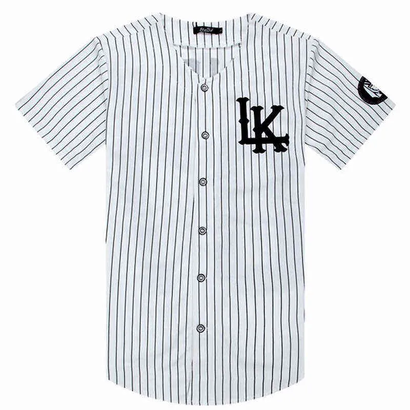 2018-2019 Hot Selled Men T-shirts Fashion Streetwear Hip Hop Baseball Jersey Striped Shirt Men Clothing Tyga Last Kings Clothes G1229