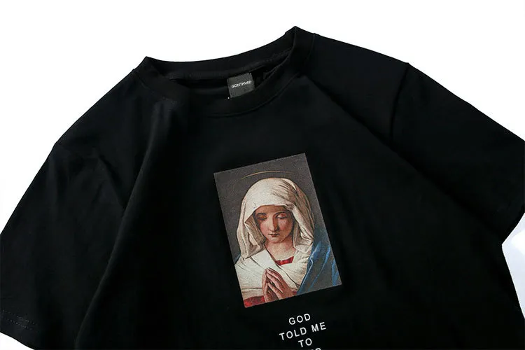 Virgin Mary Printed Short Sleeve T Shirts 6