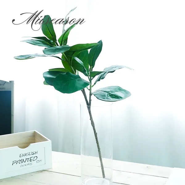 3D大きな洗えるFicus Lyrataの木の枝人工的な秋の葉のクリスマスの装飾偽の花の足跡の花輪