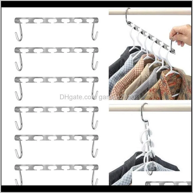 2/4/6/8/10pcs magic clothes hangers hanging chain metal cloth closet hanger shirts tidy save space organizer hangers for clothes