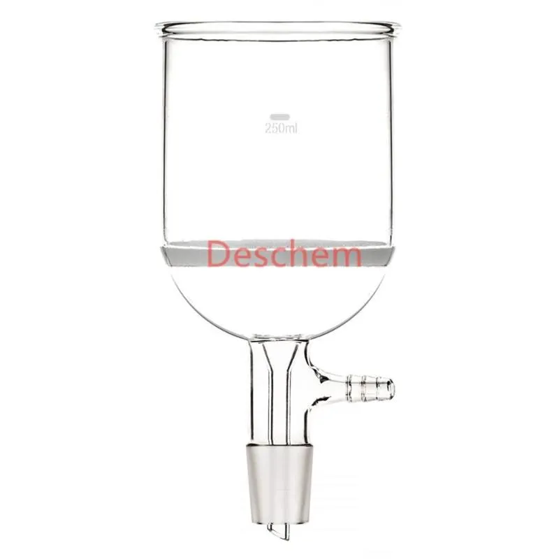 250 ml 24/29 Glas-Buchner-Trichter-Grobfilter mit 10-mm-Schlauchadapter, Laborglaszubehör