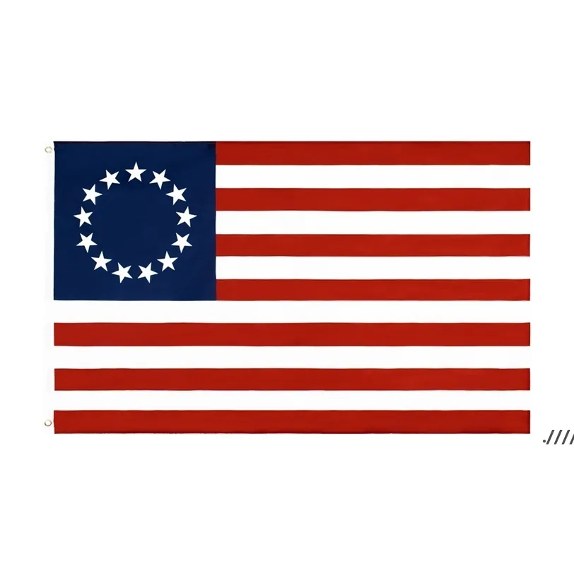 New50 pcs grossist fabrik pris dubbelstygn 3x5 fts 13 stjärnor USA USA 1777 Amerikansk Betsy Ross Flag ewb5969