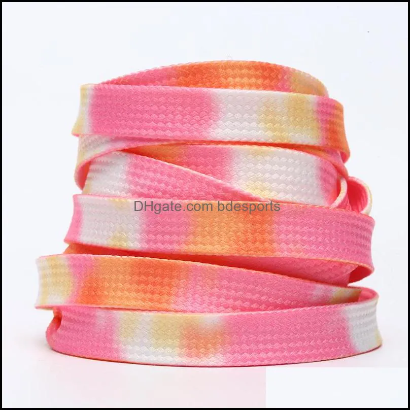 Tie Dye shoelaces Canvas shoes rope white grey blue Mint Green rust Pink fashion colorful laces length 100-180 cm