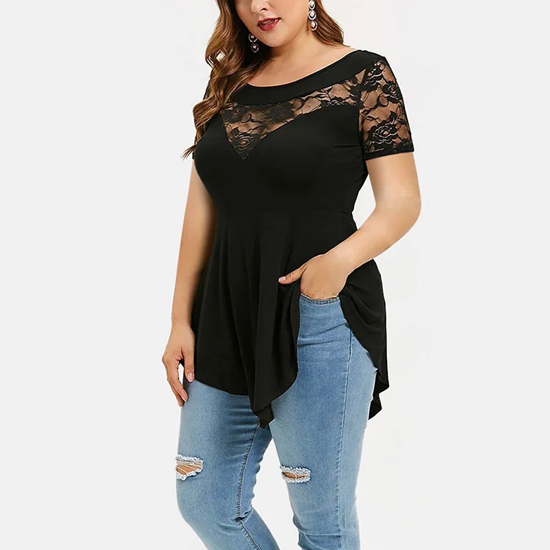 Blusas con encaje en el cuello deals