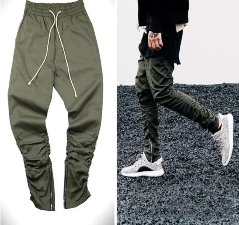 Pantaloni da jogging da uomo Pantaloni con cerniera laterale Pantaloni da jogging High Street Fashion Hip Hop con 3 colori Taglia asiatica 30-36