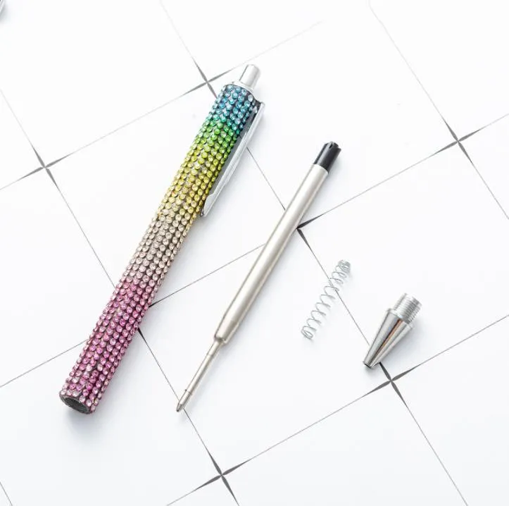 Rhinestone Bling Metal Ballpoint Pens Black Ink Medium Point 1mm Gift Pen for Christmas Wedding Birthday SN4857