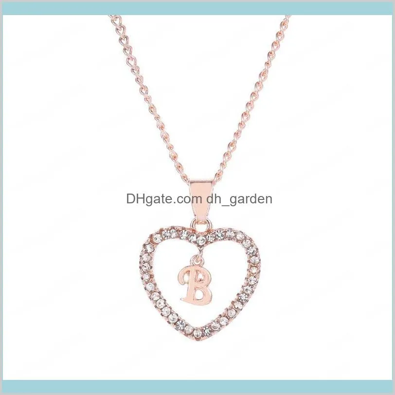 Rose Golden Letter Necklaces For Women