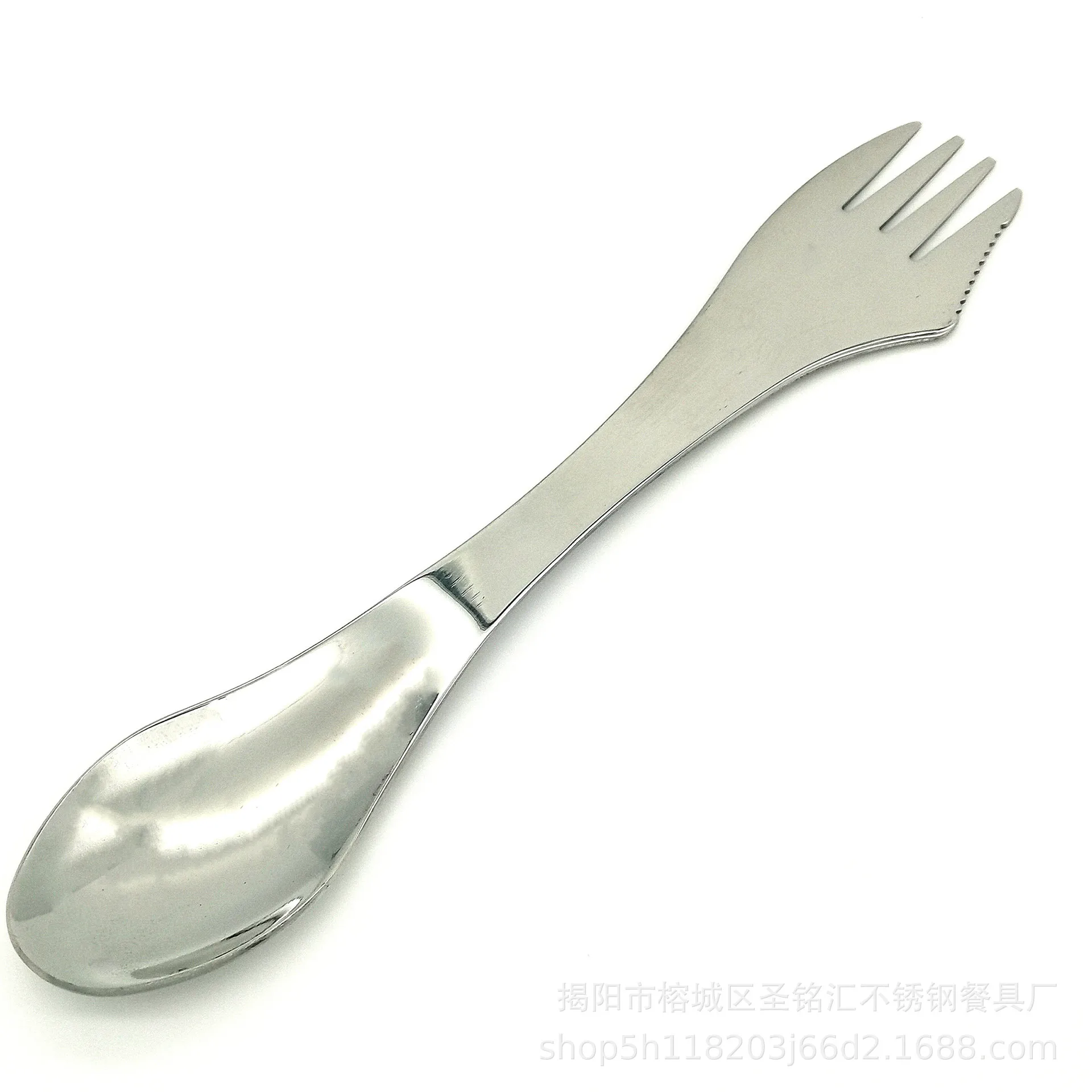 Fourchette cuillère spork 3 en 1 vaisselle couverts en acier inoxydable ustensile combo cuisine pique-nique en plein air cuillère / couteau / fourchette ensemble DH8768