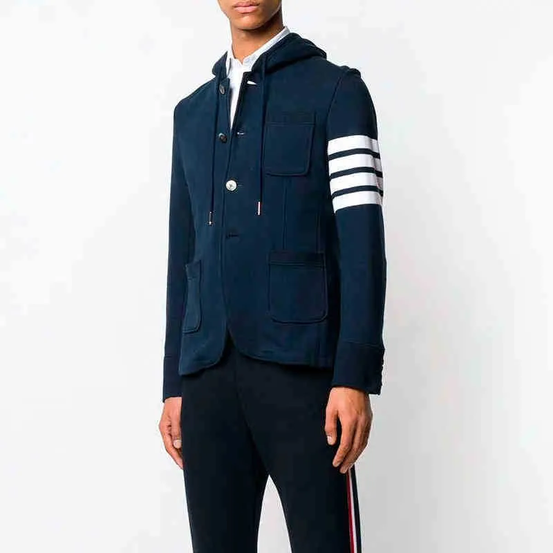 新製品は安い 22ファッションtb Thomブランドの男性ブレザー イギリスのスリムフィットジャケット 綿フード付きのジャケット春と秋 激安卸売り Www Care7 Org